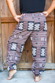 Brown Tribal Cotton Pants