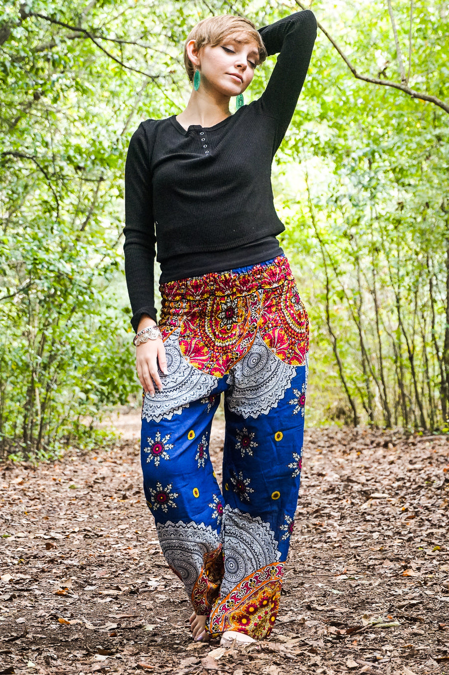 Pacific Blue Star Mandala Harem Pants