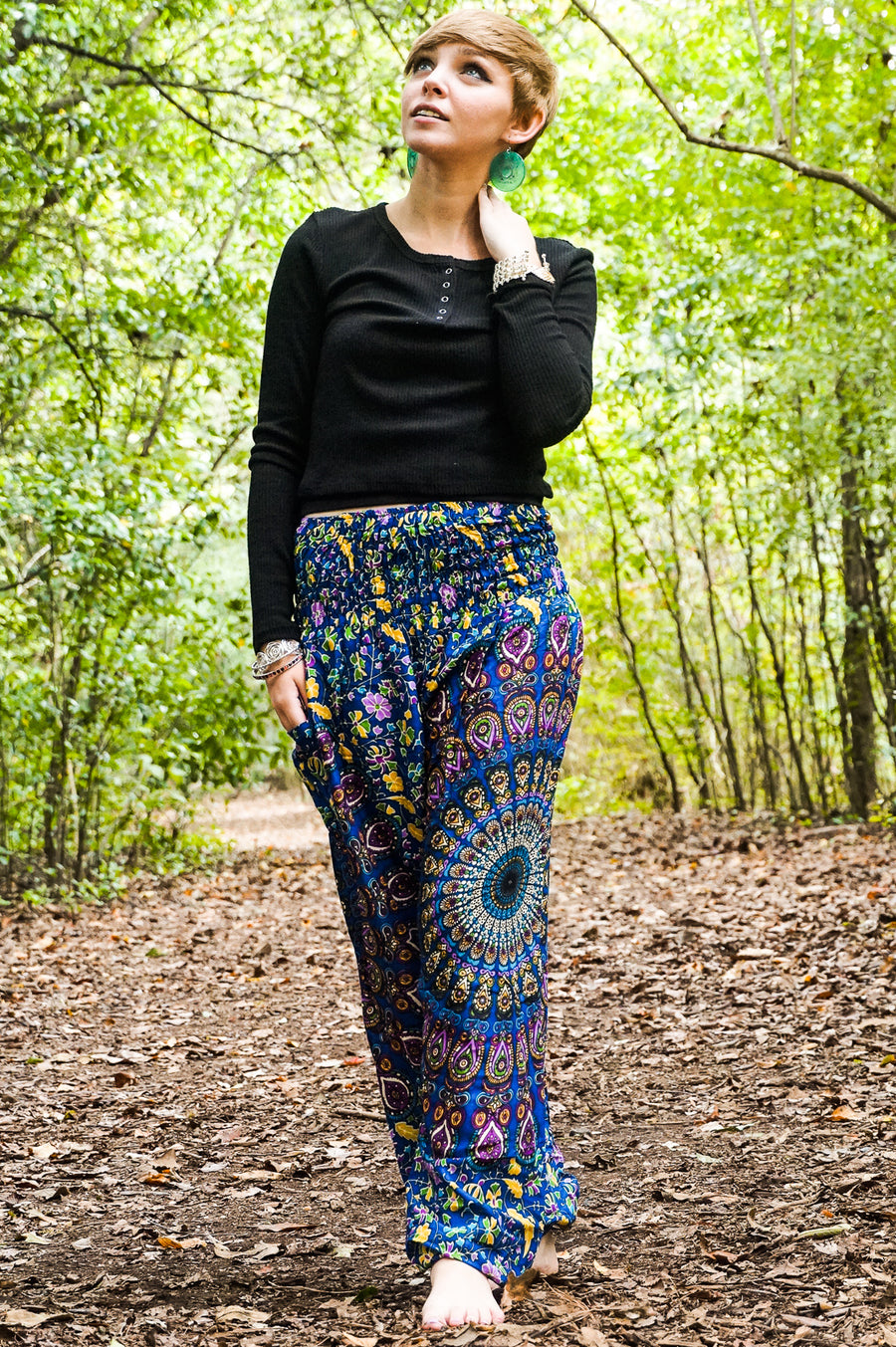 Pacific Blue Chakra Mandala Harem Pants