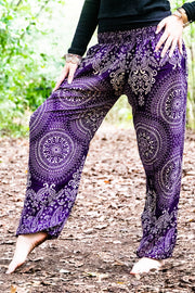 Purple Blossom Mandala Harem Pants