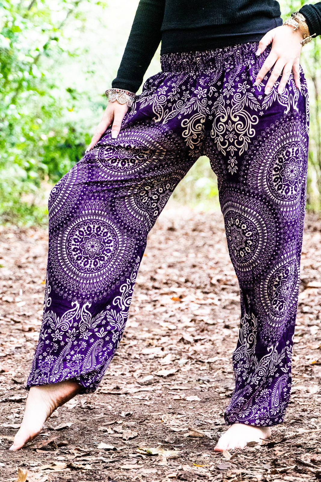 Hoerev Brand Super Soft Modal Spandex Harem Yoga Pilates Pants Small Purple