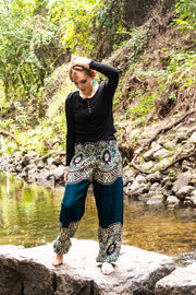 Teal Luna Mandala Harem Pants