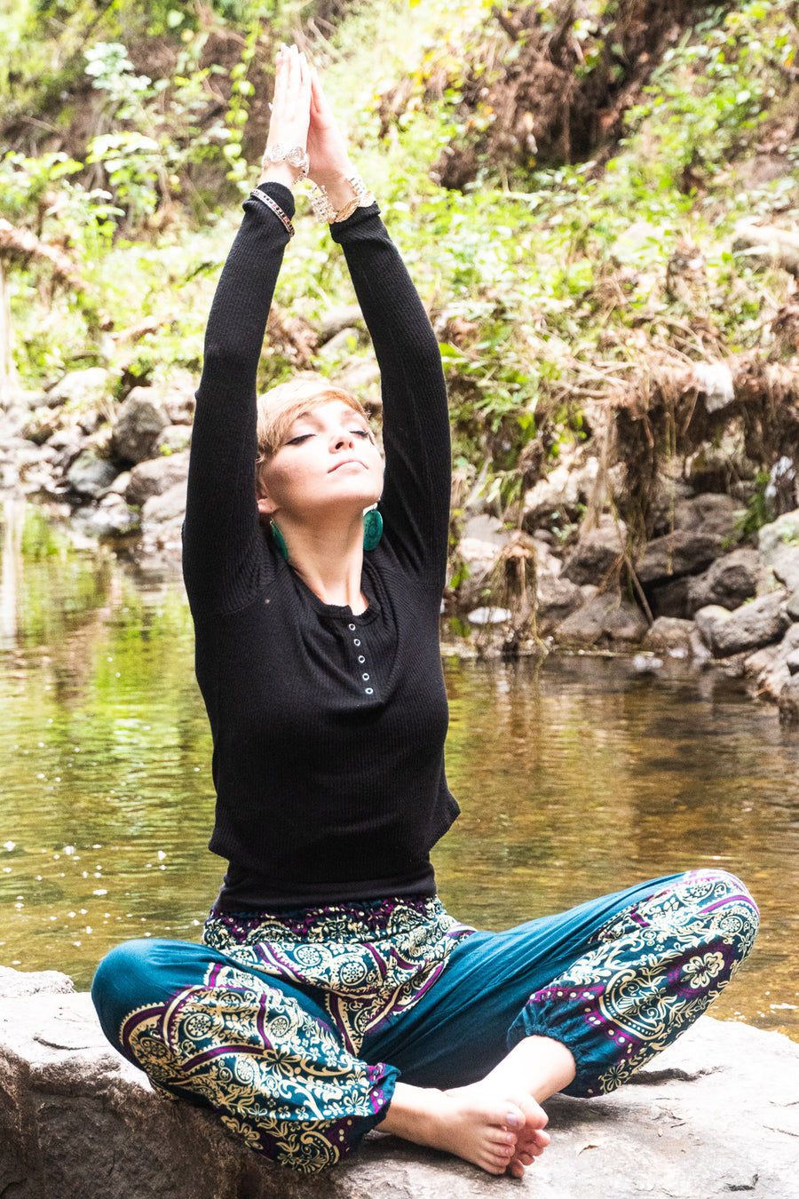 Teal Luna Mandala Harem Pants