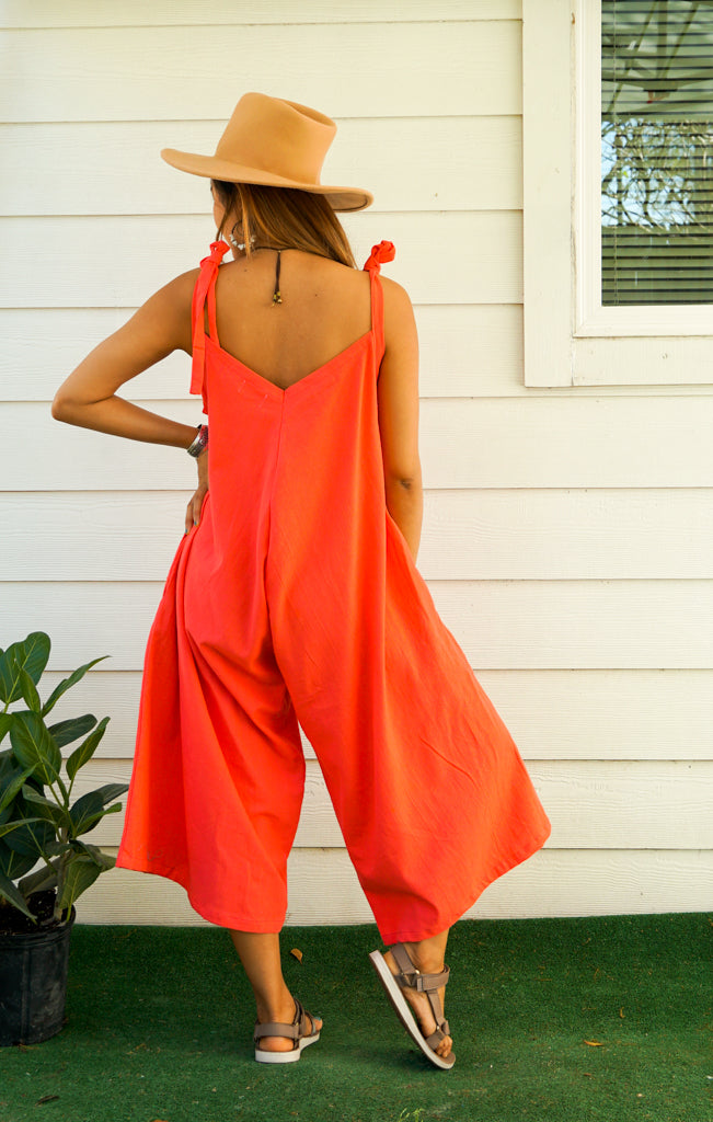 Scarlet Organic Cotton Jumpsuits with Pockets