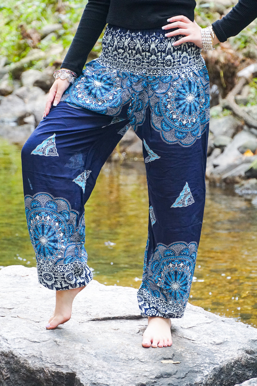 Royal Blue Mantra Harem Pants