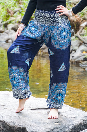 Royal blue cheap harem pants