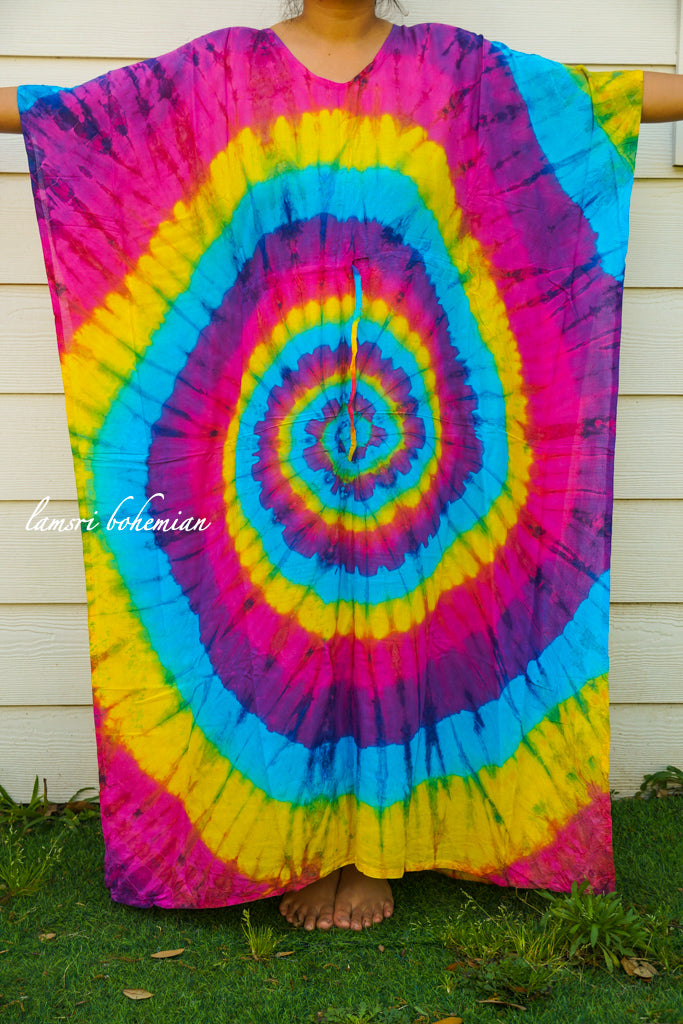 Rainbow Swirl Tie Dye Kaftan