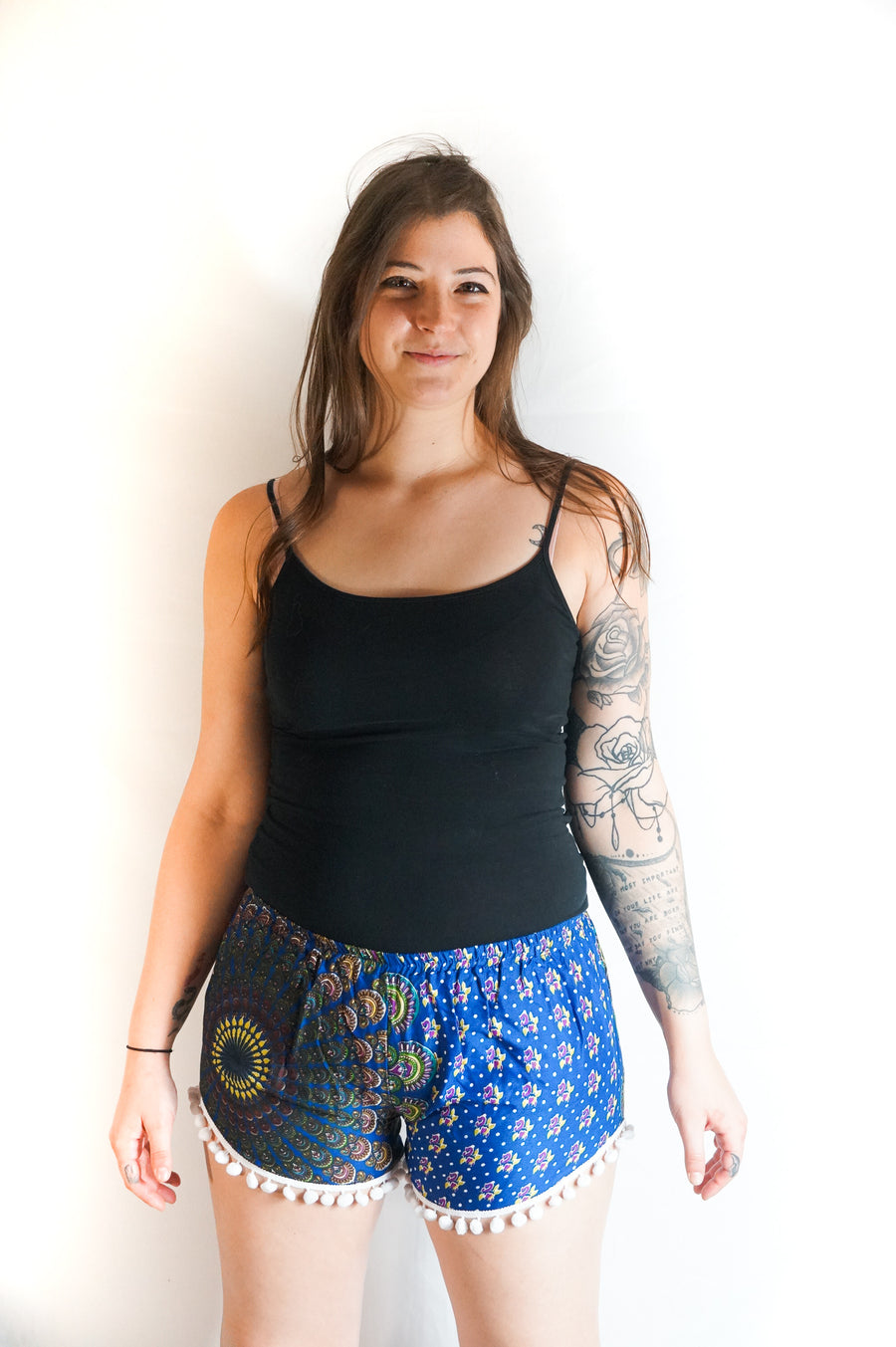 Light Blue Mandala Shorts