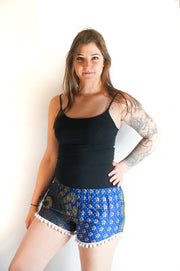 Light Blue Mandala Shorts