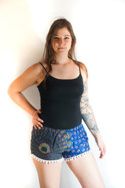 Light Blue Mandala Shorts