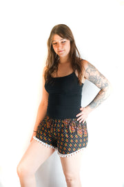 Black Mandala Shorts