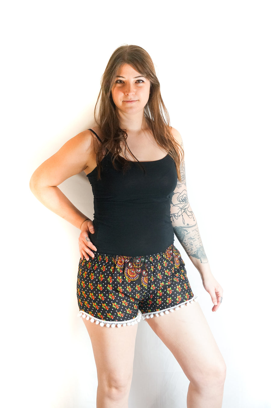 Black Mandala Shorts