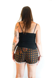 Black Mandala Shorts