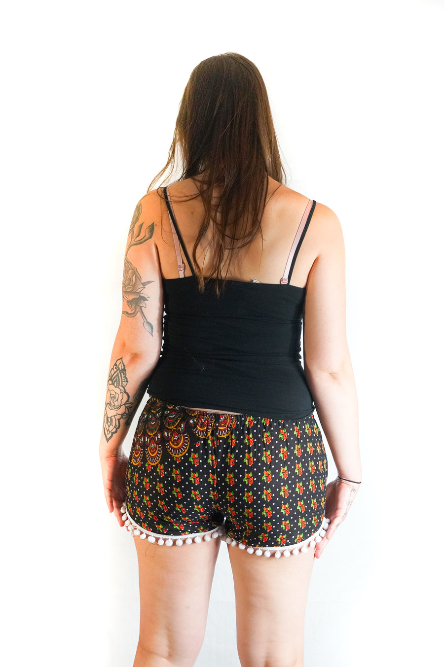 Black Mandala Shorts