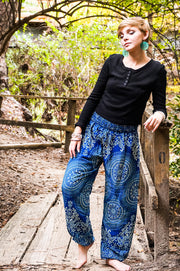 Pacific Blue Blossom Harem Pants