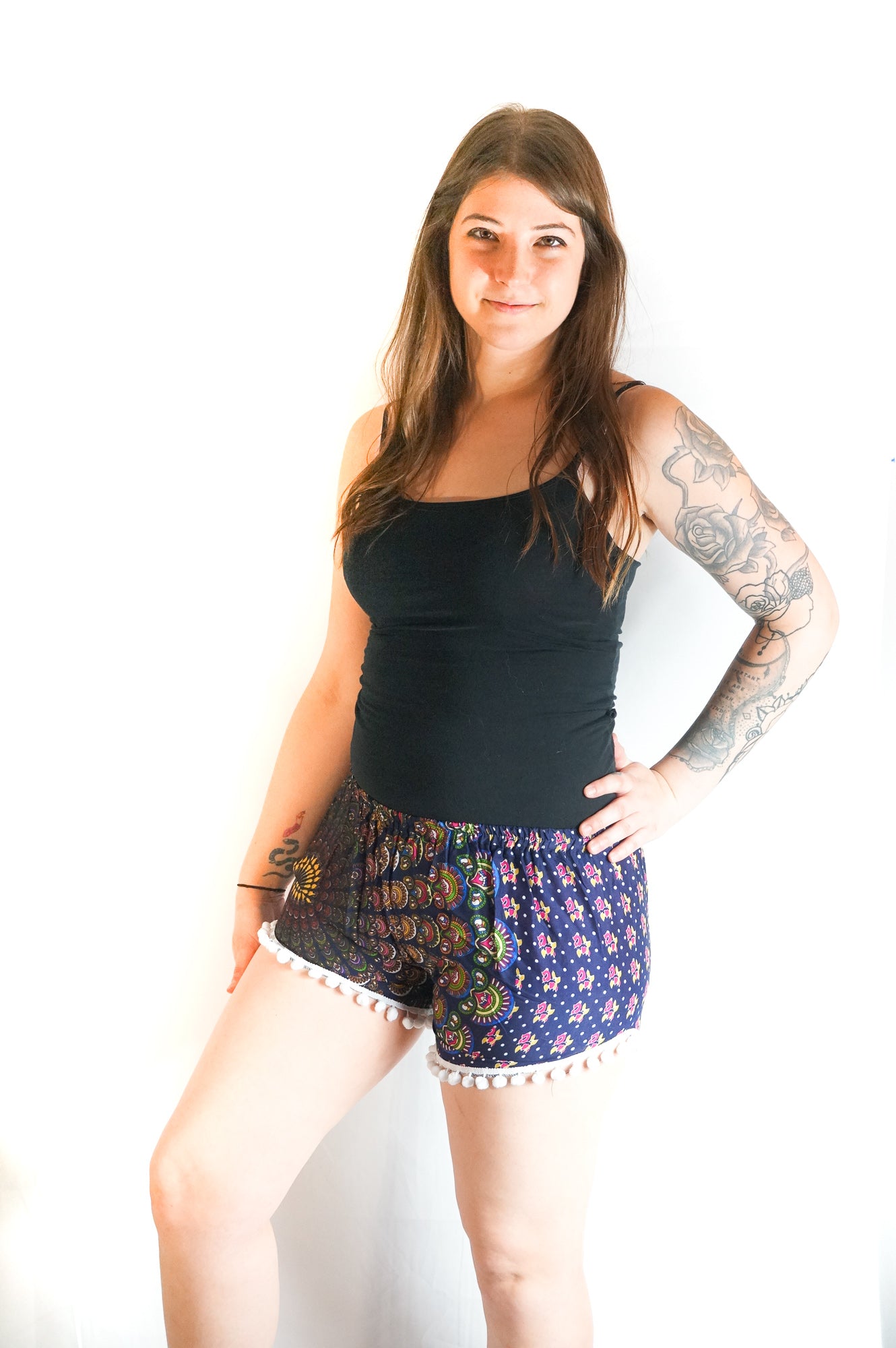 Dark Blue Mandala Shorts