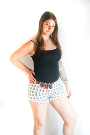 White Mandala Shorts