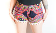 Black Pink Tribal Shorts