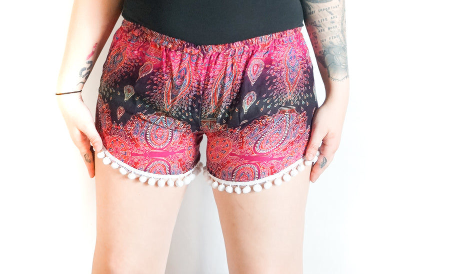 Pink Paisley Shorts