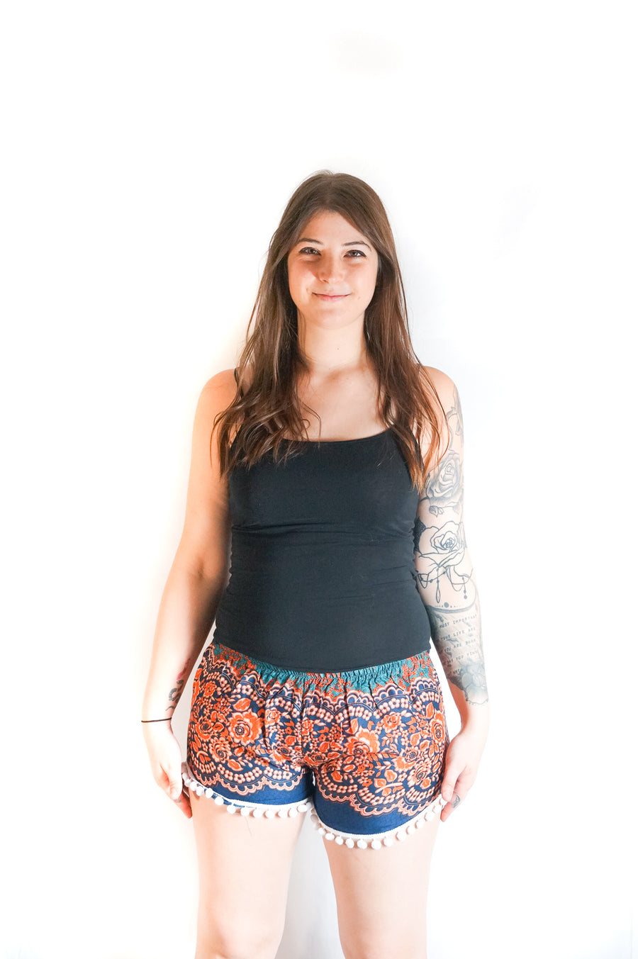 Orange and Turquoise Mandala Shorts