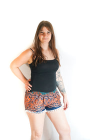 Orange and Turquoise Mandala Shorts