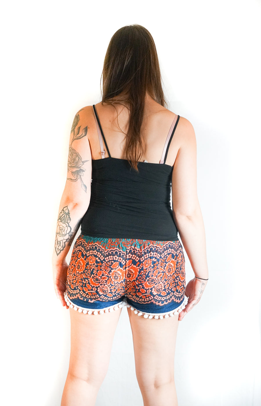 Orange and Turquoise Mandala Shorts