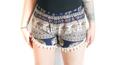 Blue Tribal Elephant Shorts