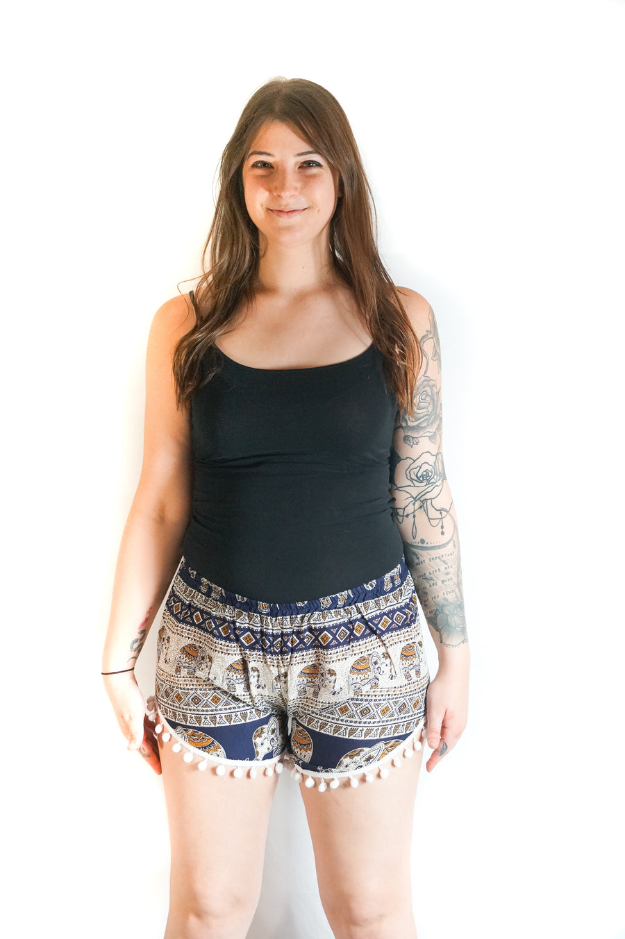 Blue Tribal Elephant Shorts