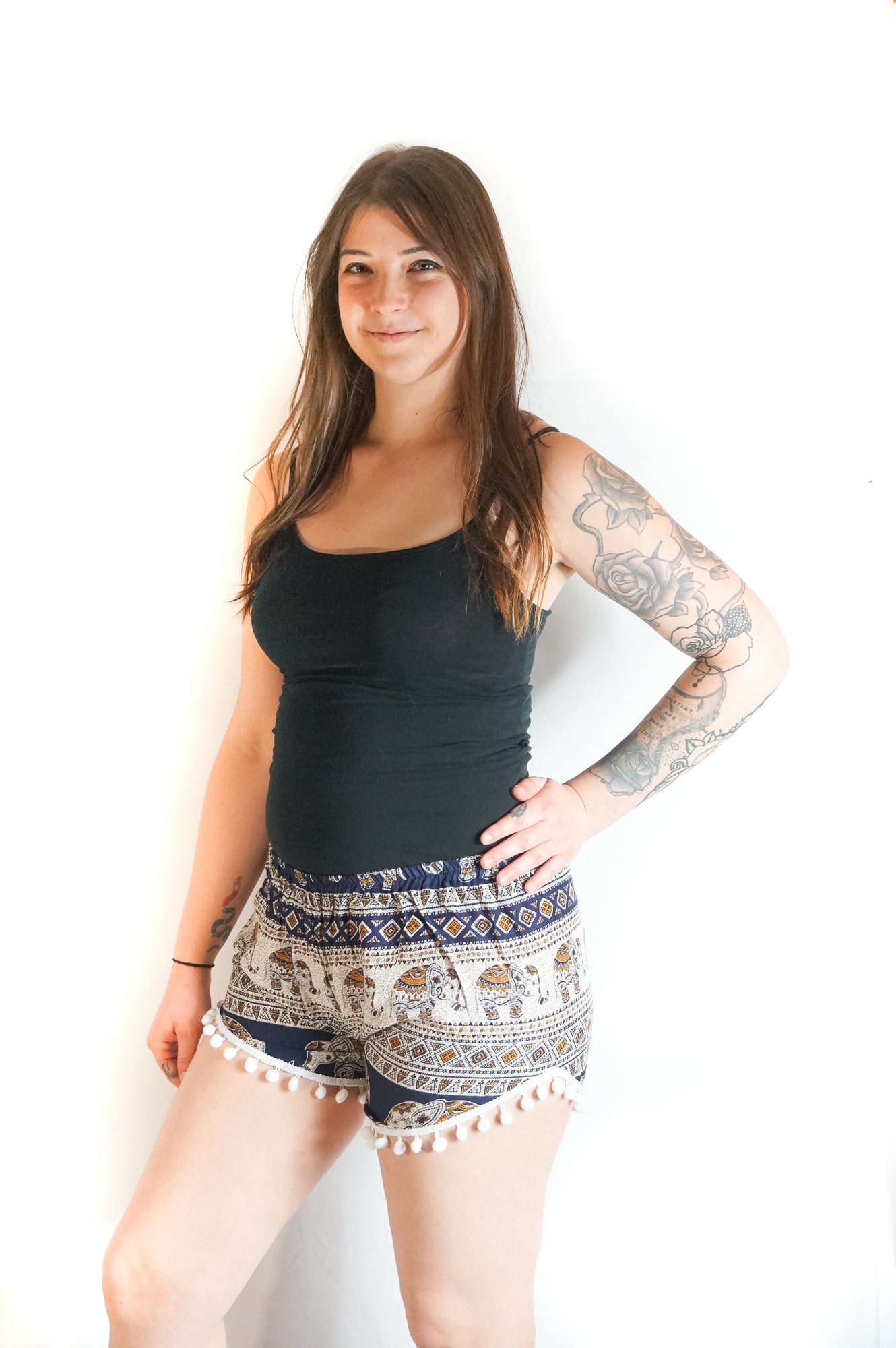 Blue Tribal Elephant Shorts