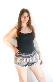 Blue Tribal Elephant Shorts