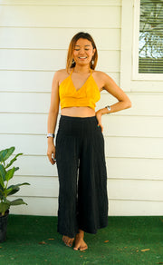 Mustard Yellow Wrap Top