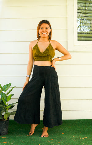 Olive Green Wrap Top