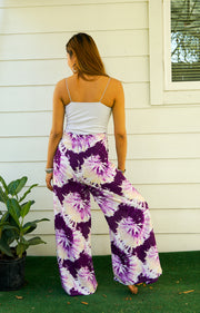 Purple Spiral Palazzo Wrap Pants