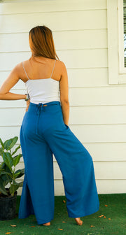 Sky Blue Palazzo Wrap Pants