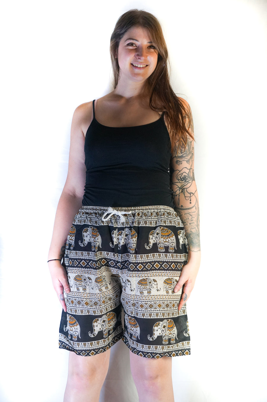 Black Wild Elephant Shorts