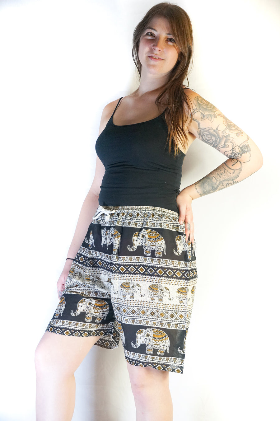 Black Wild Elephant Shorts