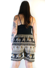 Black Wild Elephant Shorts