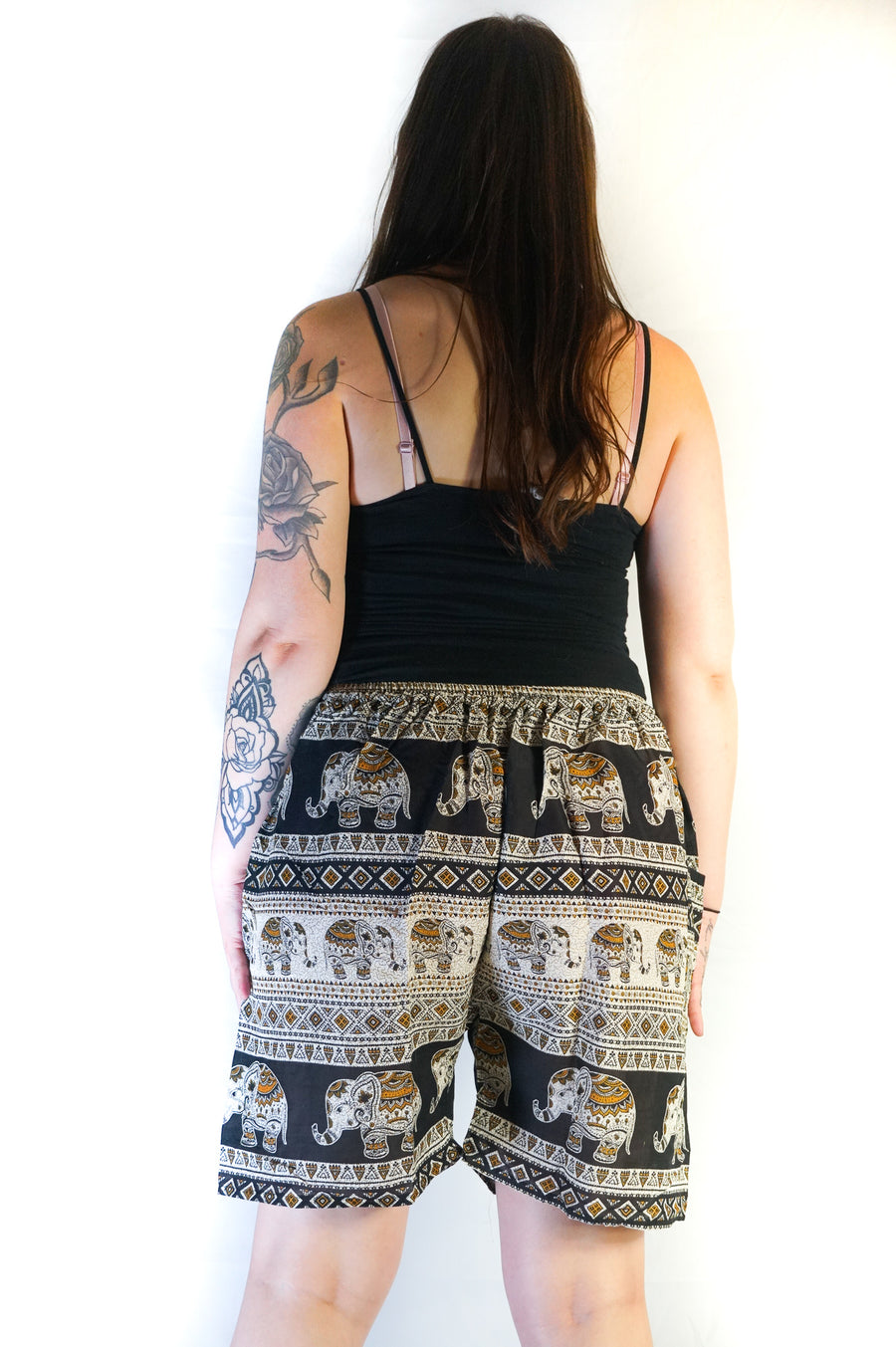 Black Wild Elephant Shorts