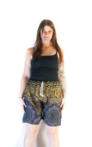 Brown Floral Mandala Shorts