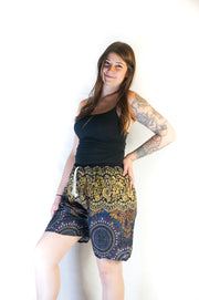 Brown Floral Mandala Shorts