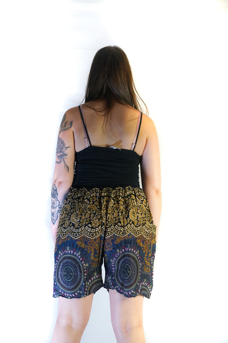 Brown Floral Mandala Shorts