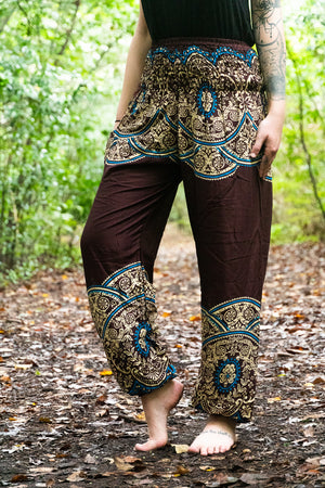 Brown Luna Mandala Harem Pants