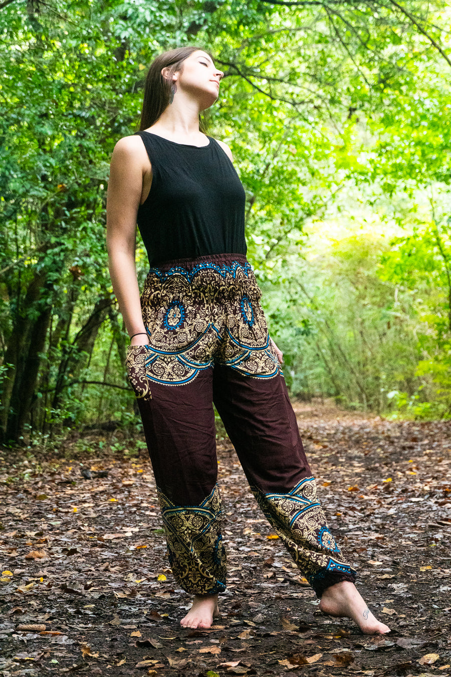 Royal Blue Mantra Harem Pants - Lamsri Bohemian