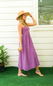 Purple Double Gauze Cotton Dress