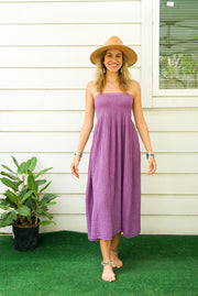 Purple Double Gauze Cotton Dress