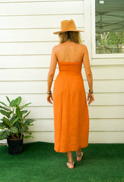 Orange Double Gauze Cotton Dress