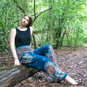 Turquoise Floral Manda Plus Size Harem Pants