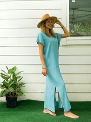 Sky Blue Double Gauze Cotton Dress