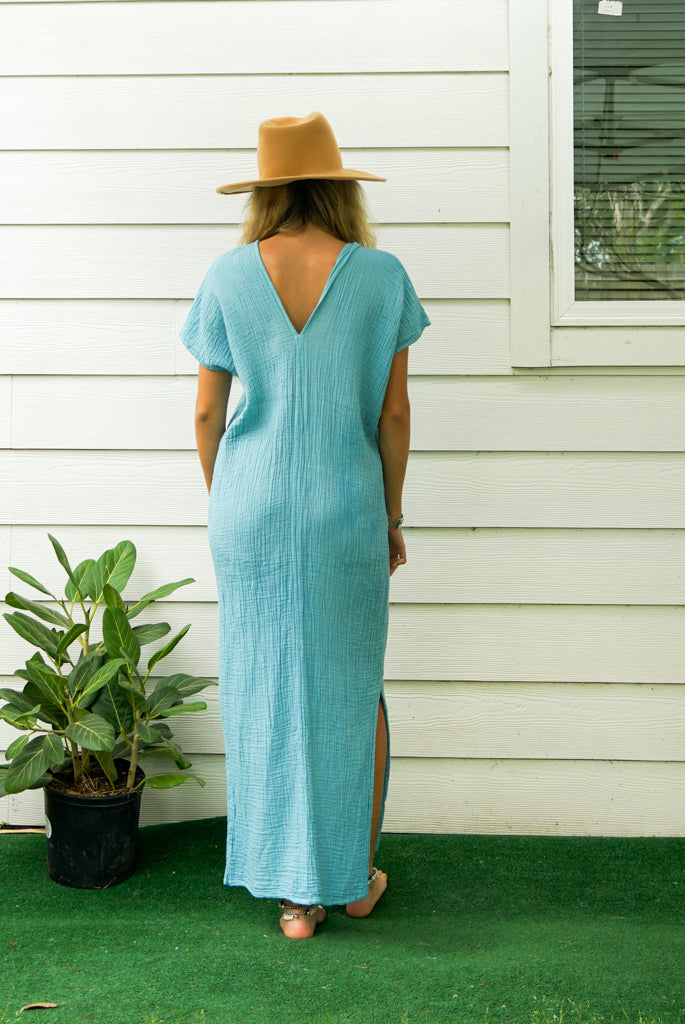 Sky Blue Double Gauze Cotton Dress