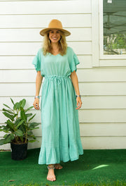 Mint Double Gauze Cotton Dress